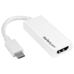 StarTech.com Adattatore USB-C a HDMI - Convertitore USB Tipo-C a HDMI - per MacBook ChromeBook e dispositivi con USB-C - 4k 60hz - Bianco - High Speed - adattatore video - 24 pin USB-C maschio a HDMI femmina - 15 cm - bianco - supporto 4K